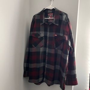DIXXON “The Brawler” Black/Red Mens Flannel SZ 4Xl